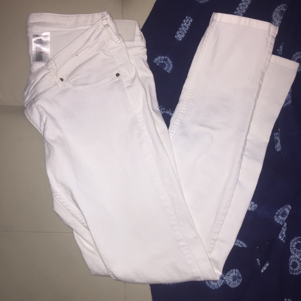 h&m white skinny jeans